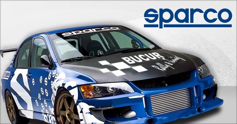 sparco racing decals on an evo 9